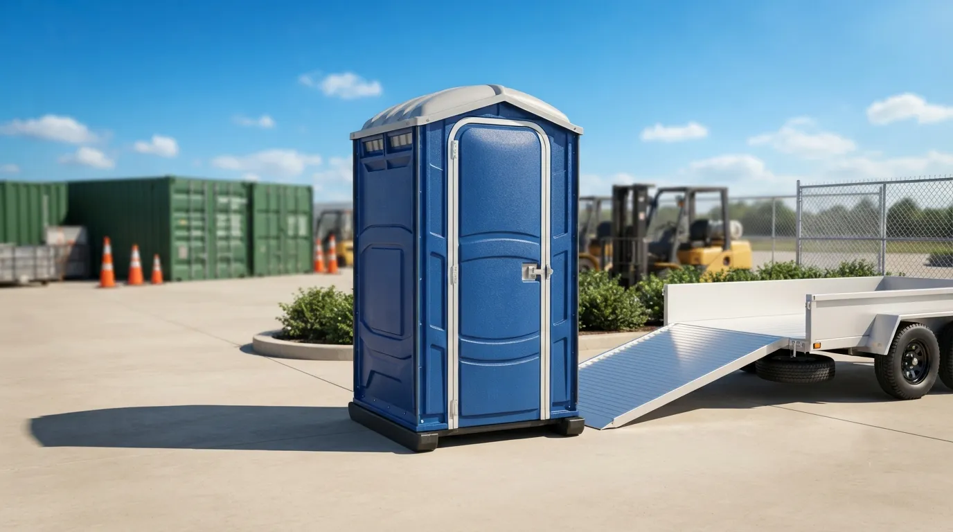 Portable restroom units delivered on a Miami Gardens, FL work zone